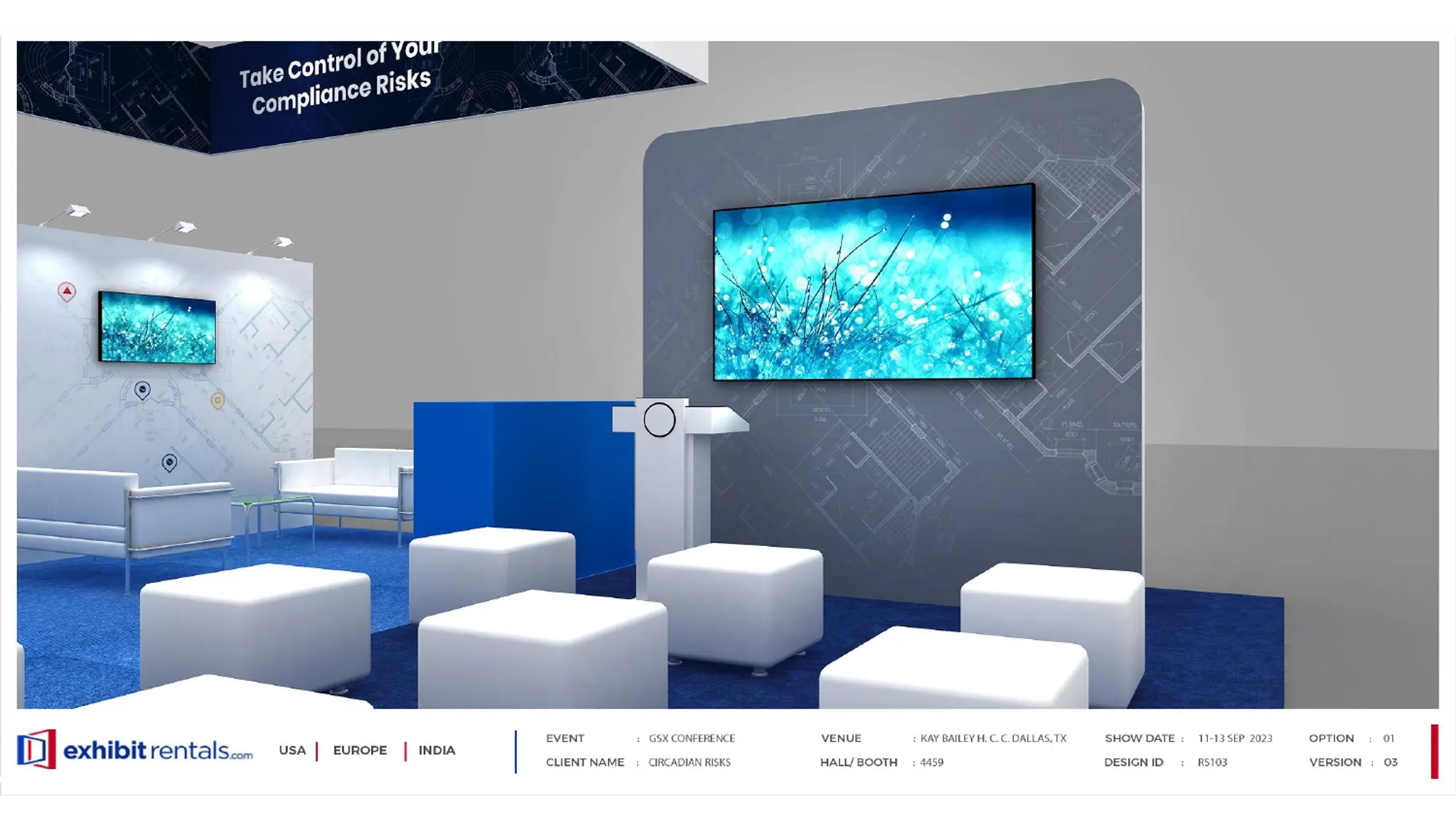 20x40 Île booth design by Exhibit-Rentals